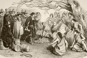 William Penn makes a treaty with the Delaware or Lenape Indians in 1682