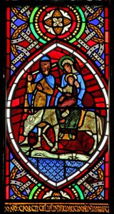 Window depicting the Flight into Egypt? by English School
