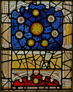 Window N4 depicting the Works of Mercy: the Seven stars