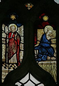 Window depicting the Coronation of the Virgin and St Matthias