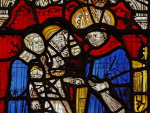 Window depicting St Martin goes to school by English School