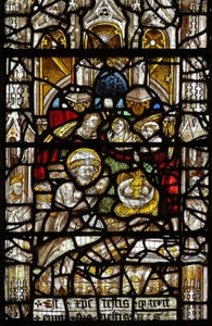 Window depicting St Martin has a vision of Christ by English School