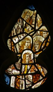 Window depicting St Ursula and some of the 11,000 virgin martyrs by English School