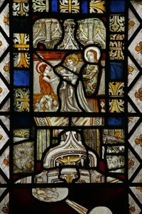 Window depicting a reset childhood scene of St John the Baptist