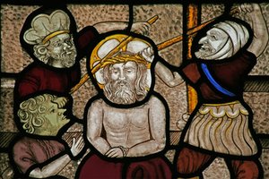 Window depicting the Mocking and Crowning with Thorns by English School