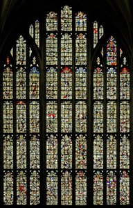 Window depicting fragmentary remains by English School