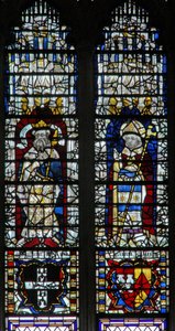 Window depicting a king and an archbishop by English School