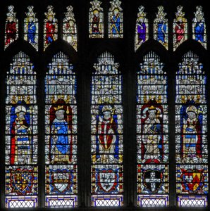 Window depicting kings and archbishops by English School