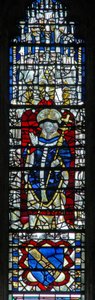 Window depicting an archbishop