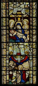 Window depicting Pieta and the Pentecost by English School
