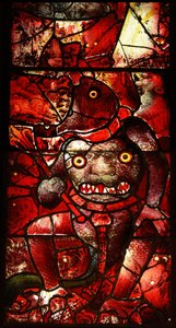 Window depicting Satan