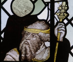 Window depicting a detail from the St Christopher window by English School