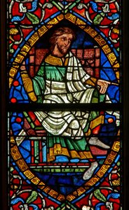 Window depicting a genealogical figure: Boaz