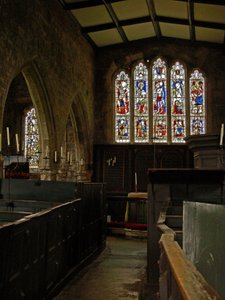 Window depicting a view of the east end of the choir