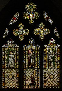 Window depicting St Thomas, Christ, St John and donor