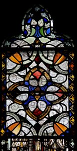 Window n4 depicting grisaille & geometric pattern by English School