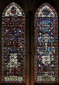 Window depicting the Tree of Jesse: and other scenes - recomposed window by English School