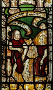 Window 1 depicting Adam delves while Eve spins