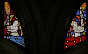 Window depicting angels censing by English School