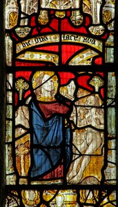 Window 1 depicting the Creation of Adam by English School