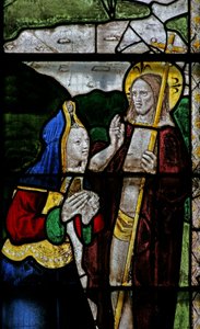 Window s3 depicting a Resurrection scene: Noli Me Tangere