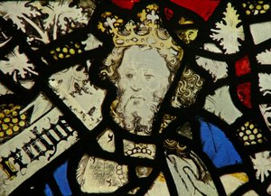 Window depicting a king on the Tree of Jesse by English School