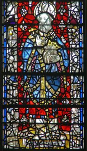 Window depicting a scene from the life of St Cuthbert by English School