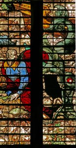 Window w16 depicting Jonah released by the whale by English School