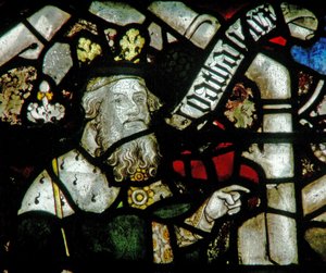 Window depicting a king on the Tree of Jesse by English School