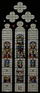 Window w36 depicting a composite window of foreign and English panels C14 and c16 by English School