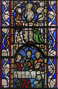 Window w43 depicting St John the Baptist at the Baptism of Christ in the River Jordan by English School