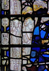 Window depicting a border panel with a figure by English School