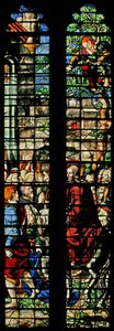 Window w8 depicting the Entry into Jerusalem by English School