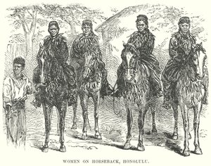 Woman on Horseback, Honolulu by English School