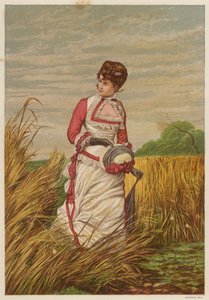 Woman trespassing in a cornfield by English School