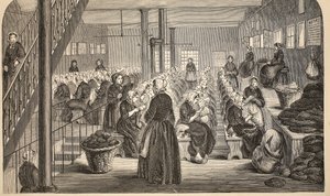 Work-room, on the Silent System, at the House of Correction, Tothill Fields, illustration from The Criminal Prisons of London and Scenes from Prison Life by Henry Mayhew and John Binny, pub. 1862 by English School