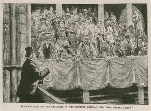 Workmen Testing the Galleries in Westminster Abbey by English School