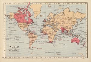 World Showing British Possessions and Dependencies by English School