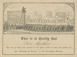 Worship of Bacchus Certificate by English School