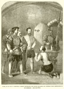 Wyatt, on His Way to Execution, Solemnly Exonerating the Princess Elizabeth and Courtenay by English School
