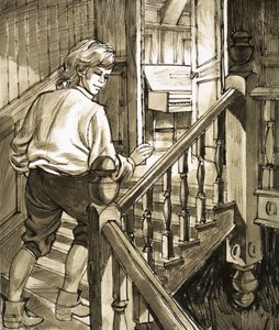 Young Handel Creeps Up the Stairs to the Attic to Play the Piano by English School