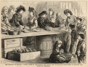 Young Ladies of the Ruined City Making and Distributing Sandwiches to Starving and Destitute Children by English School