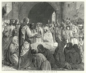 Young man, I say unto thee, arise, Luke VII by English School