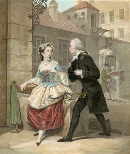 Young Man Conversing with Young Girl by English School