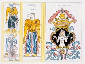 Zodiac symbols, from The History and Doctrine of Buddhism by Edward Upham, 1829 by English School