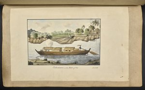 A boat on the River Solo (Surakarta, Central Java). 4 February 1817. Inscribed on front in ink: 