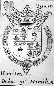 Playing card depicting the coat of arms of the Duke of Hamilton by English School English School