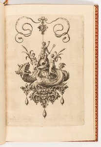 Print, Plate 4, from Bullarum Inaurium etc. Archetypi Artificiosi Pars Altera (Pendants, Earrings, etc. Designs of the Most Skillful Nature, Part Two) by Engraved by Adriaen Collaert