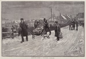 A Coal Miner Injured at Work Being Brought Home
