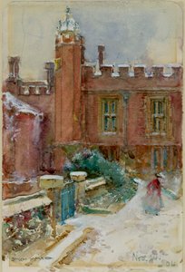 A Figure in the Snow at Hampton Court Palace, 24 November 1904 by Enoch Ward